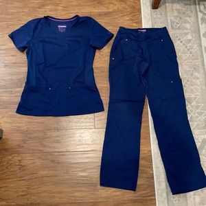 Purple Label Yoga XS Navy Women’s Scrub Set